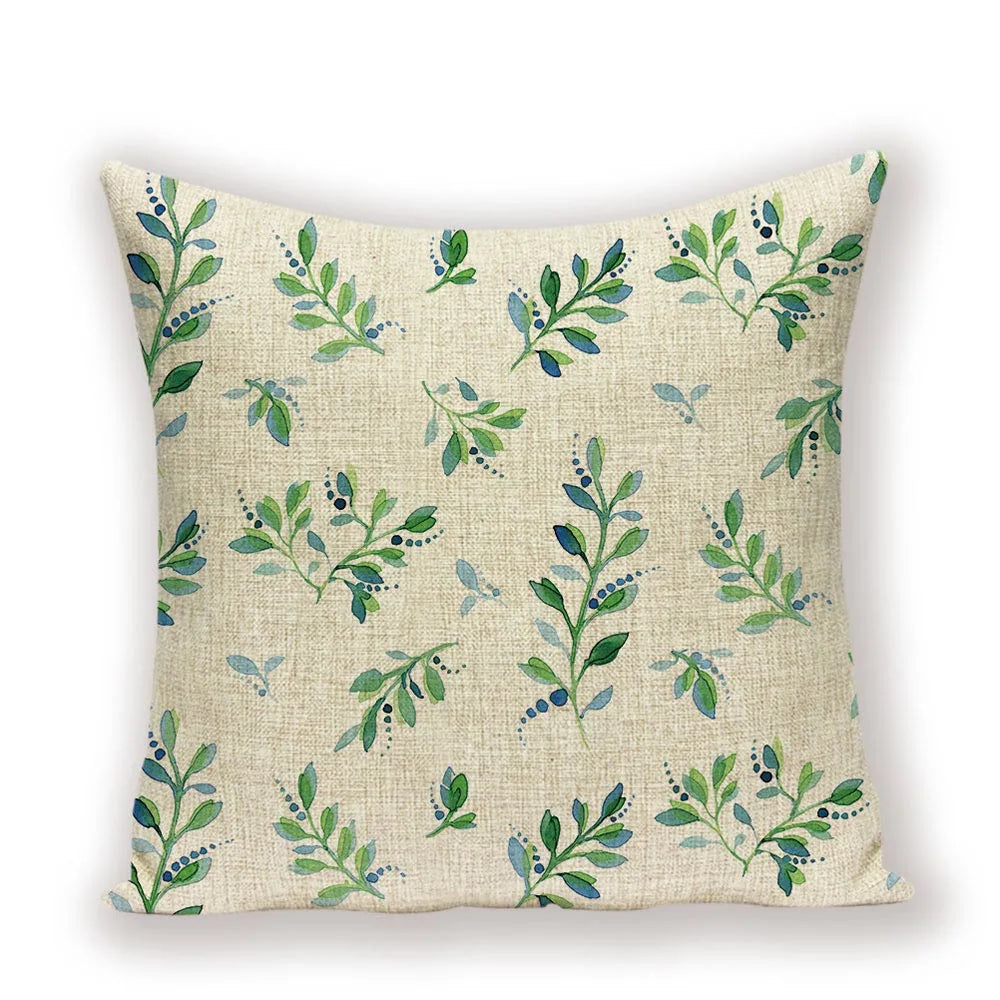 Housse de coussin botanique, détail des coutures