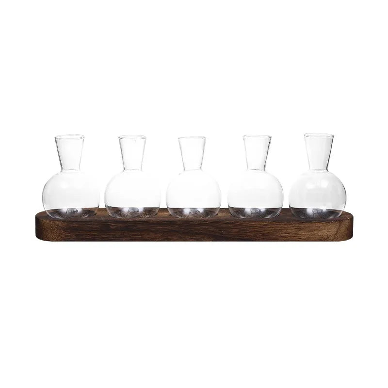 Vase de bouturage vu de face, verre transparent