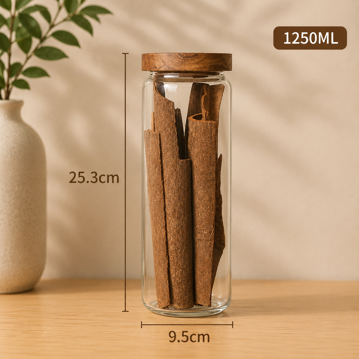 Bocaux hermétiques rangés sur une étagère en bois