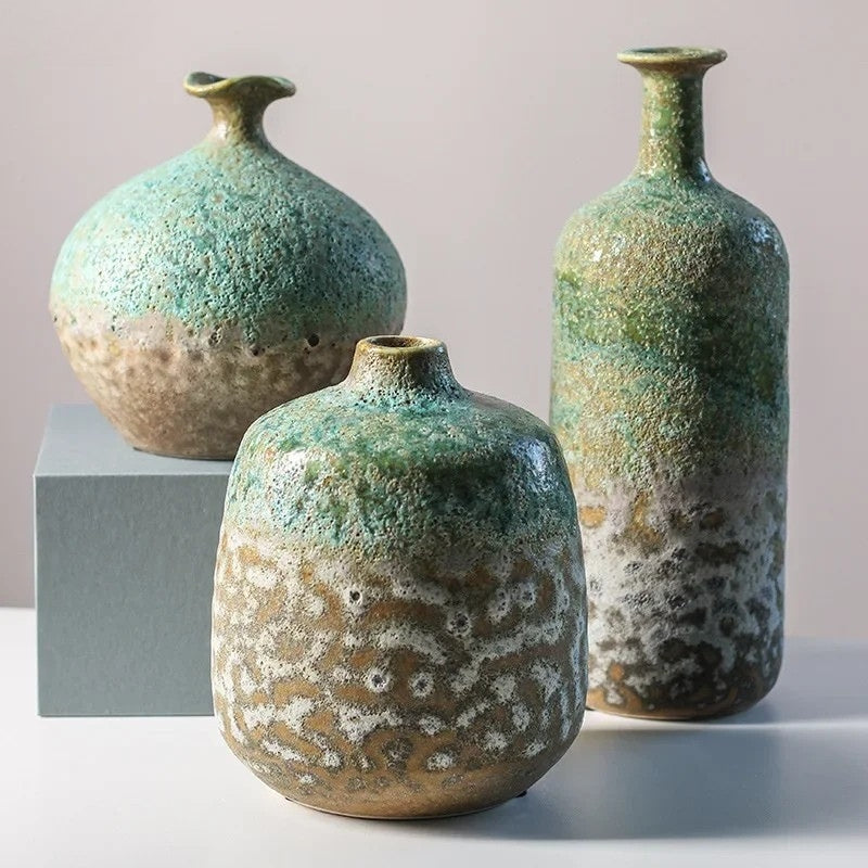 Vase en grès céramique fait main — Collection Wabi-Sabi