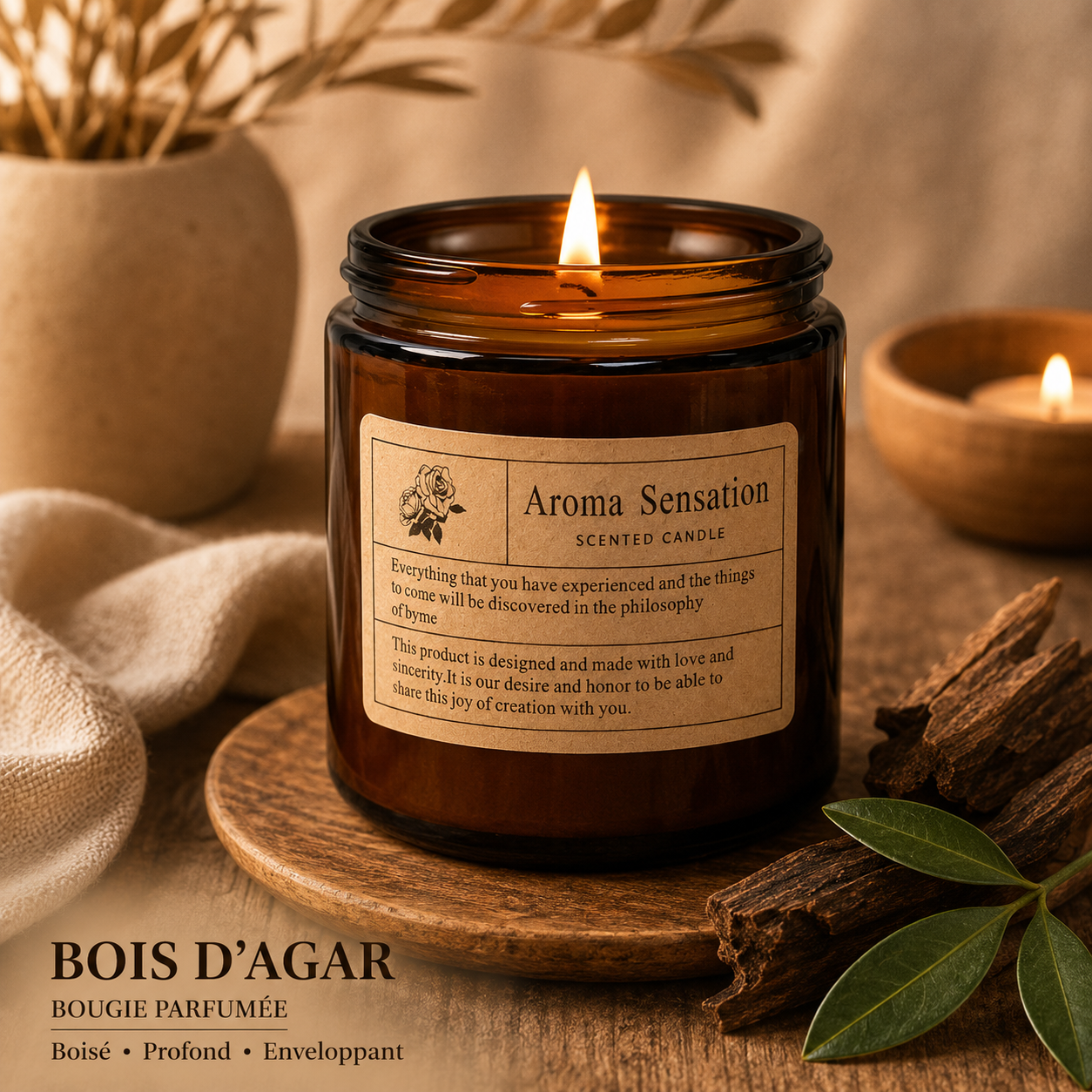 Bougie Signature parfum Bois d’Agar