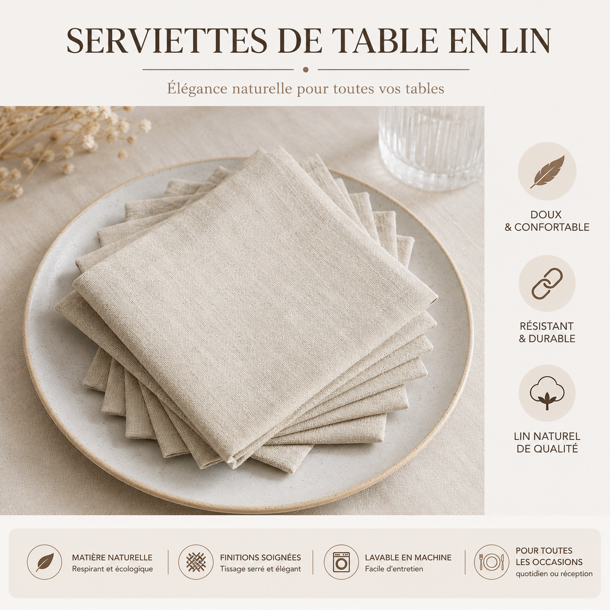 Chemin de table en jute et pompons