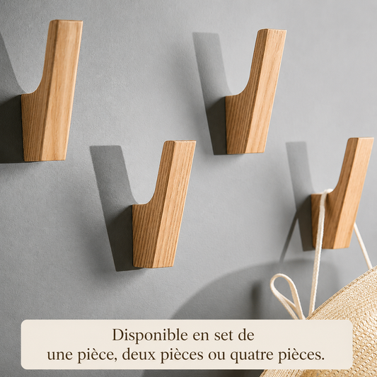 Crochets muraux — Bois naturel