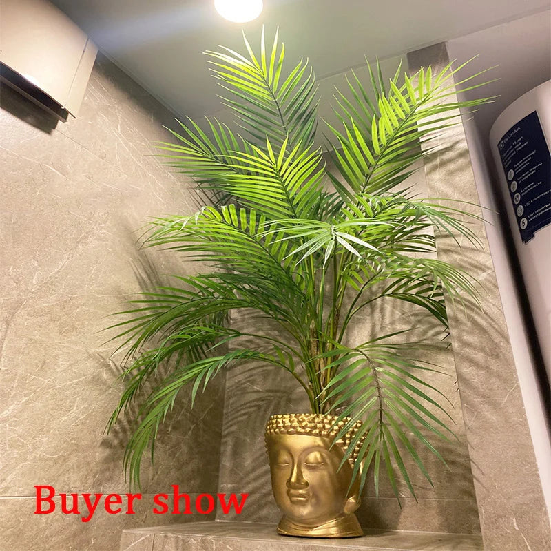 Palmier Monstera tropical artificiel, vue de trois quarts