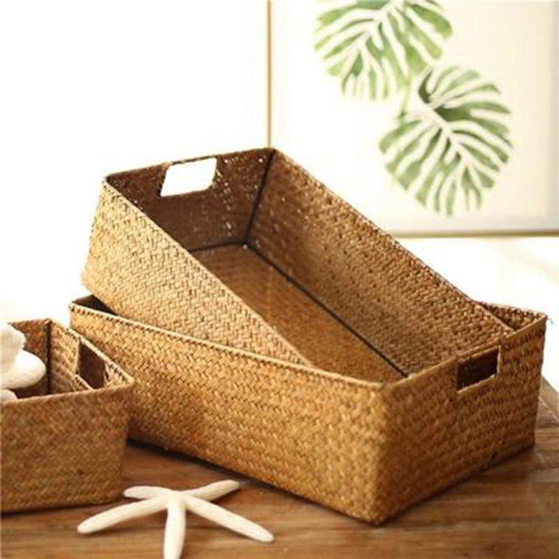 Panier jonc de mer grand modèle, vue de profil
