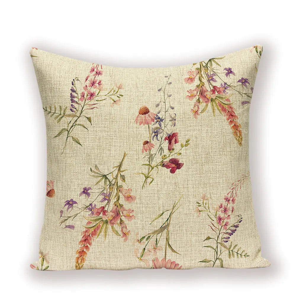 Housse de coussin nordique avec motif végétal