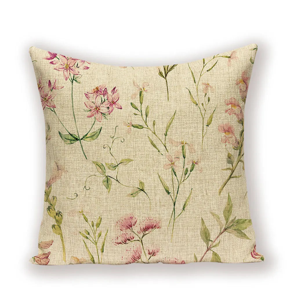 Housse de coussin botanique en gros plan