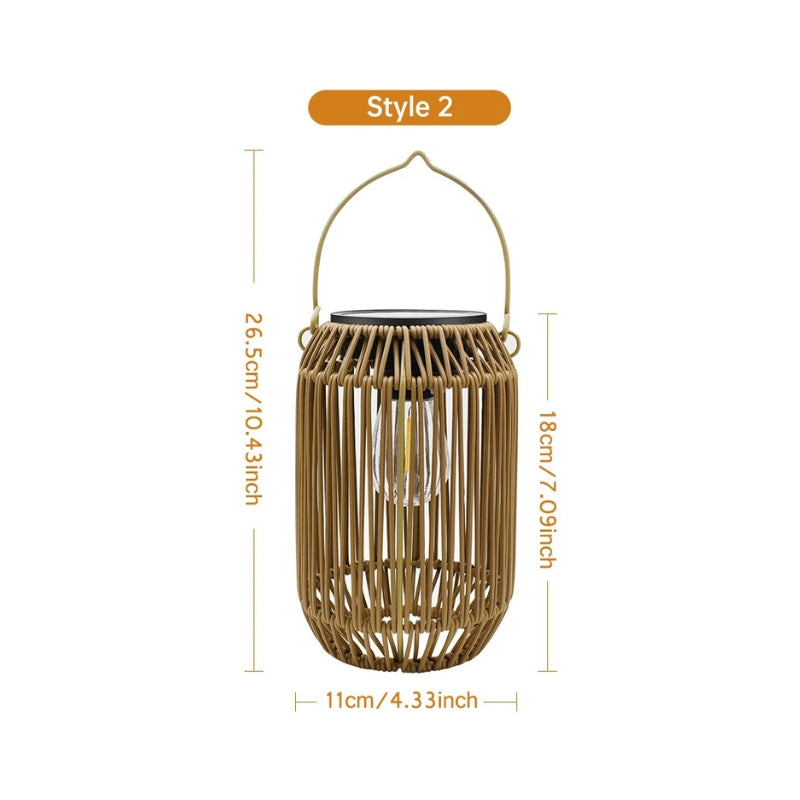 Lanterne solaire boho en situation terrasse