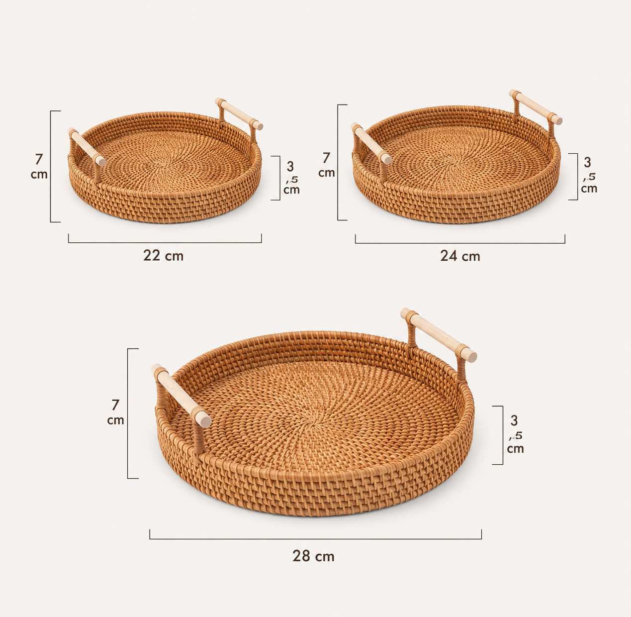 Plateau rond en rotin tressé — Art de la Table Naturel