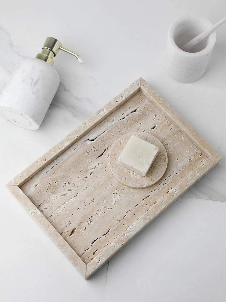 Plateau en travertin sur surface en marbre – HAVLY