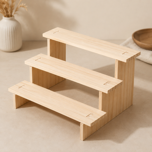 Présentoir en bois — Étagère à niveaux