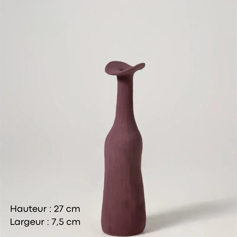 Petit vase céramique coloris prune