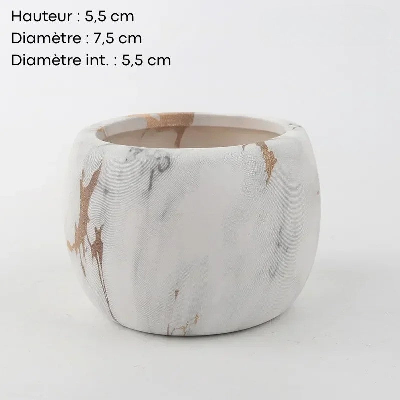 Cache-pot rond en céramique coloris blanc