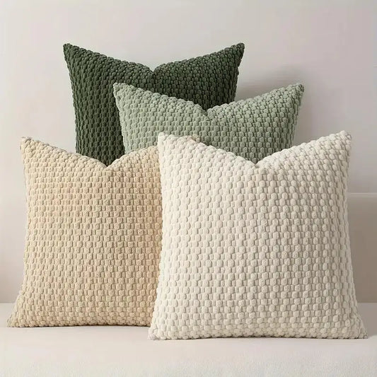 Housse de coussin en velours double face, tons naturels – HAVLY