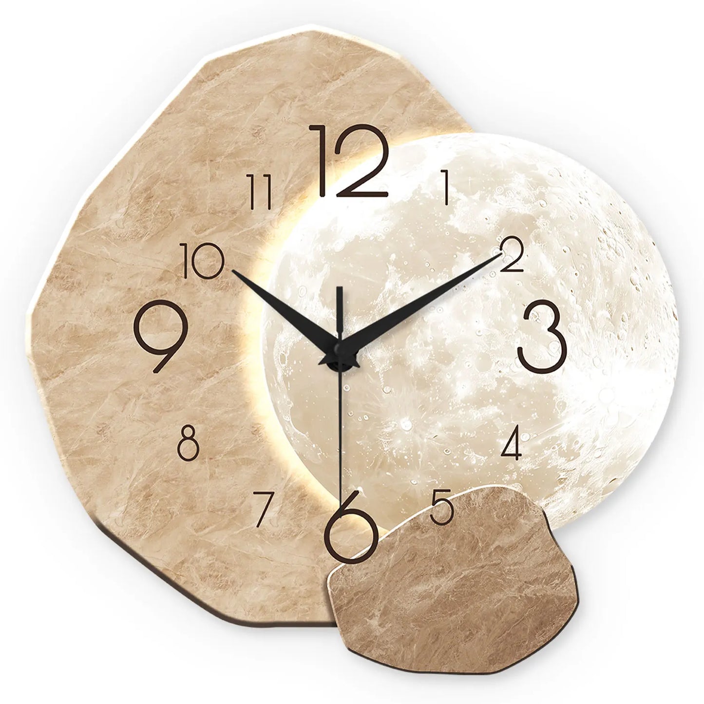 Horloge murale bois — Design lunaire