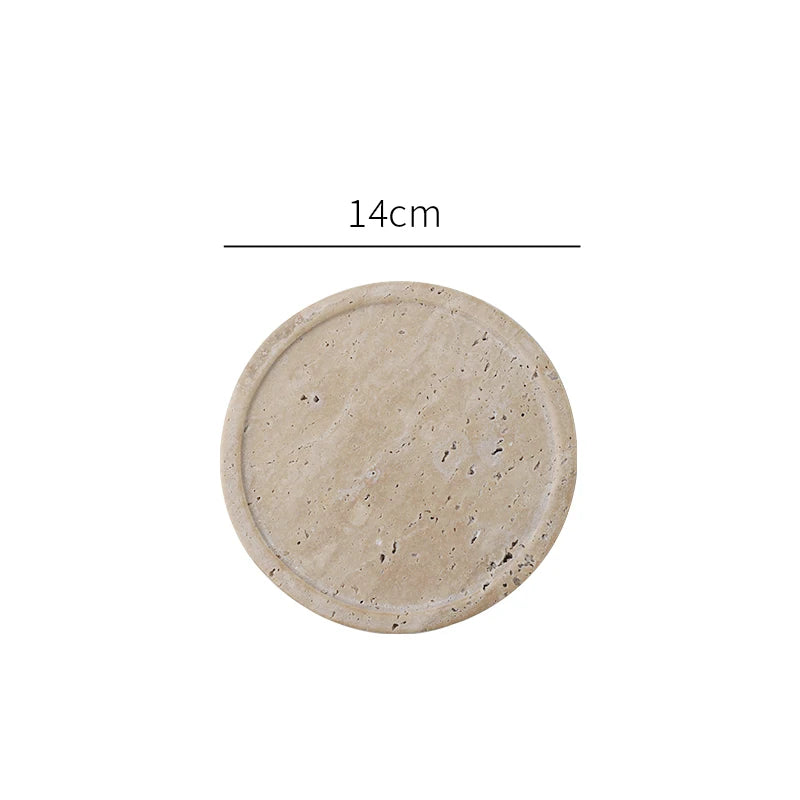 Plateau travertin coloris beige doré