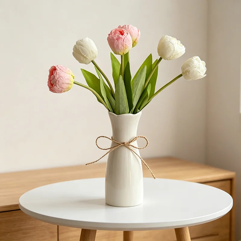 Vase blanc mat à forme cylindrique épurée – HAVLY