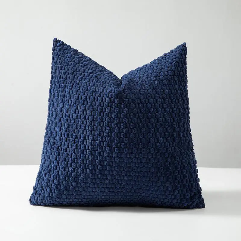 Housse coussin velours coloris moutarde