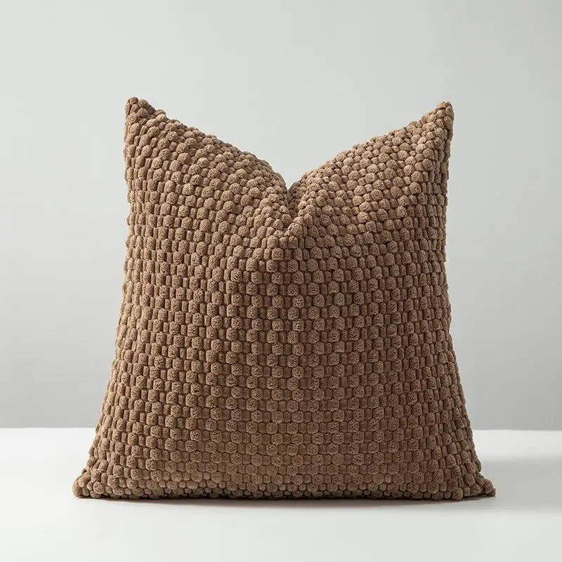 Housse coussin velours coloris bleu céladon