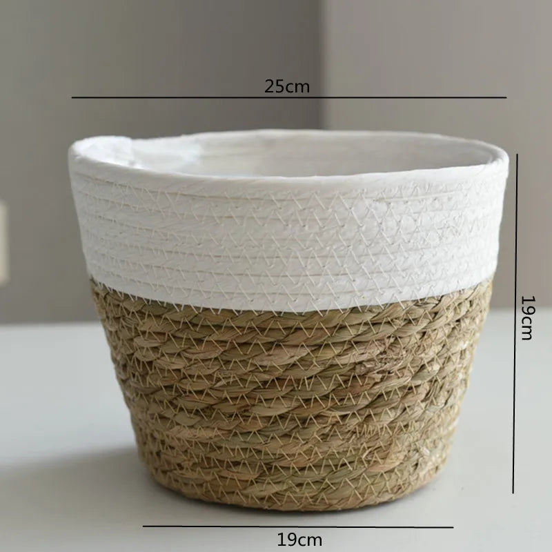 Panier cache-pot paille diamètre 15 cm