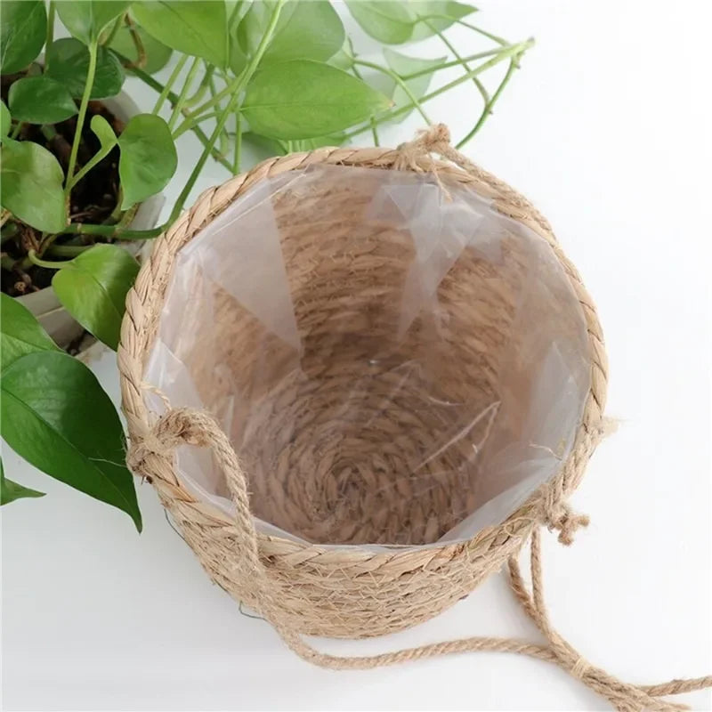 Suspension macramé porte-plante avec pot en terre cuite