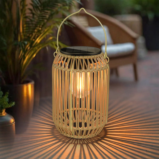 Lanterne solaire extérieure style boho sur terrasse – HAVLY