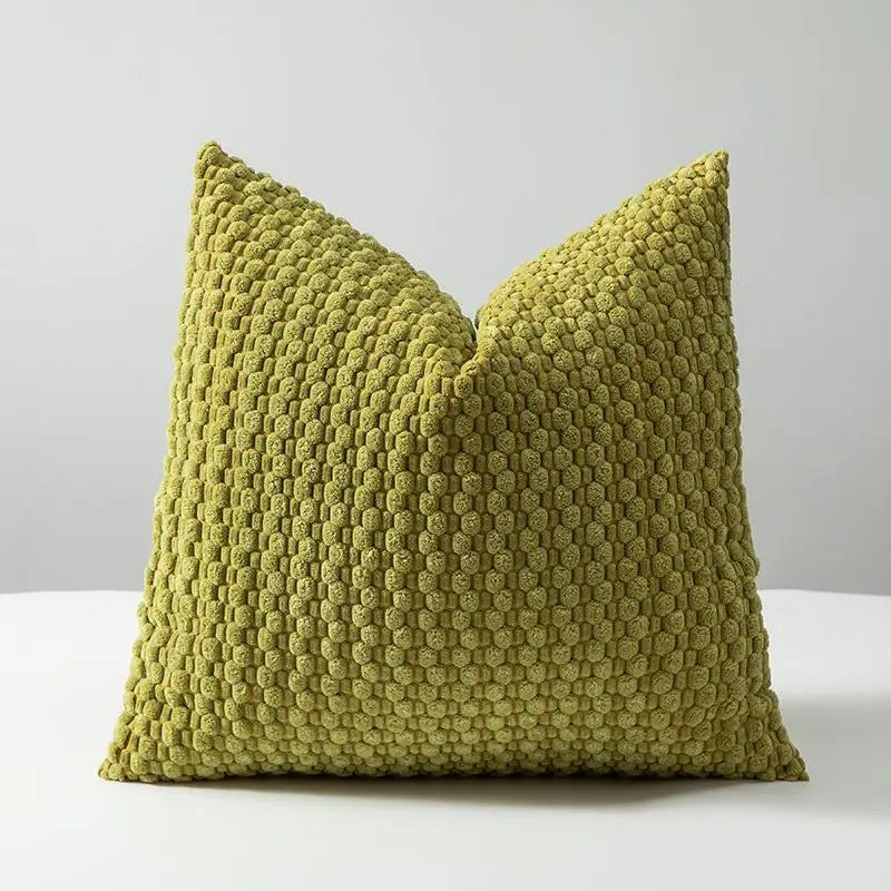 Housse coussin velours coloris gris clair