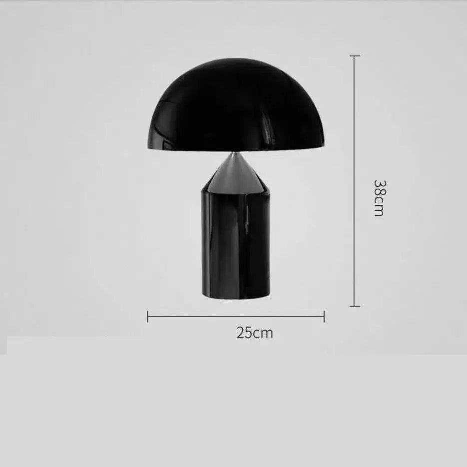 Lampe champignon, globe en verre soufflé en gros plan