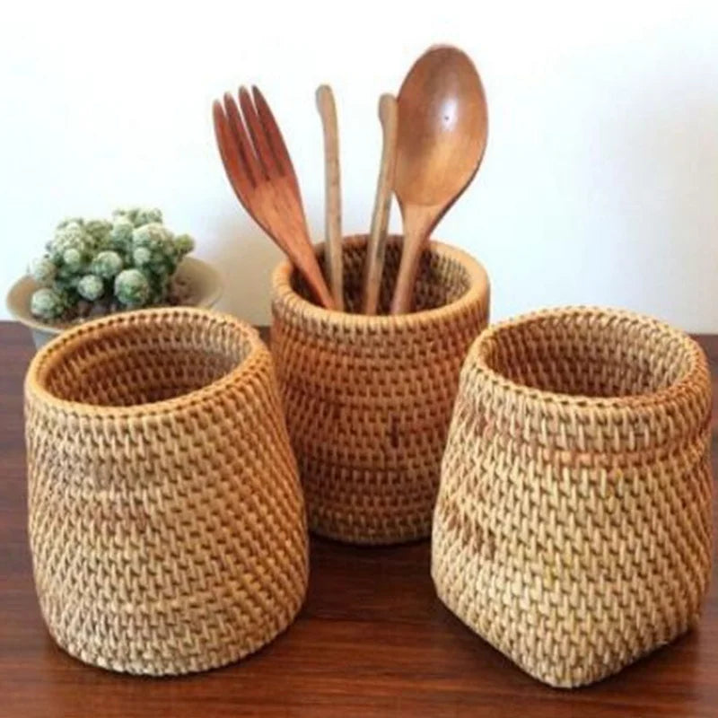 Organisateur en rotin pour couverts et ustensiles de cuisine – HAVLY