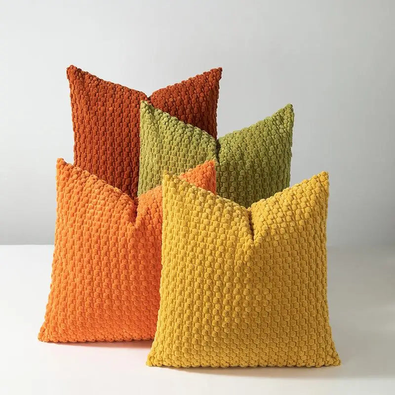 Housse coussin velours coloris beige naturel