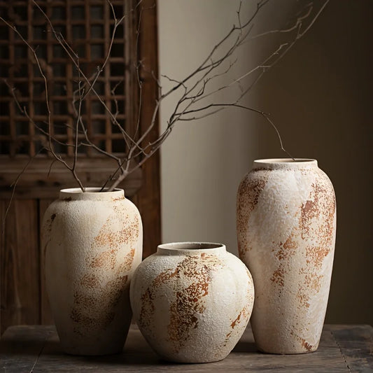 Pot en céramique à taches blanches irrégulières, esprit Wabi-Sabi – HAVLY