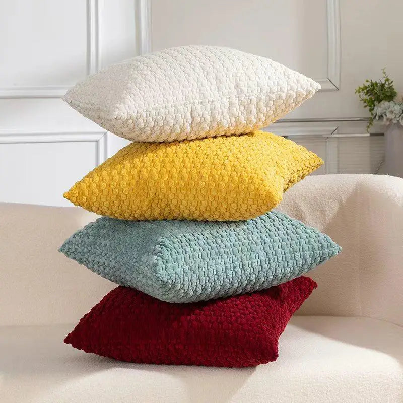 Housse coussin velours coloris marron