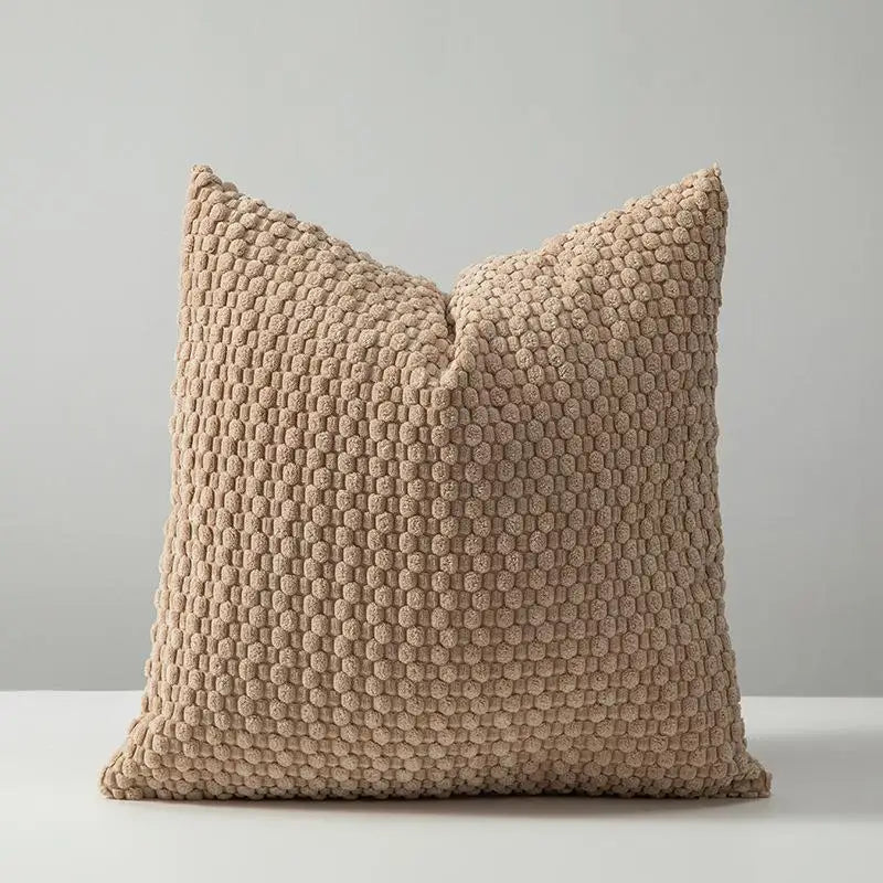 Housse coussin velours coloris terracotta