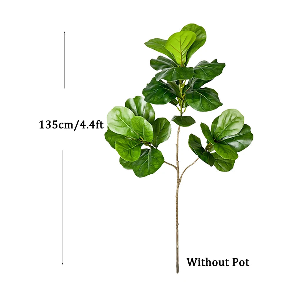 Ficus lyrata artificiel, schéma des dimensions