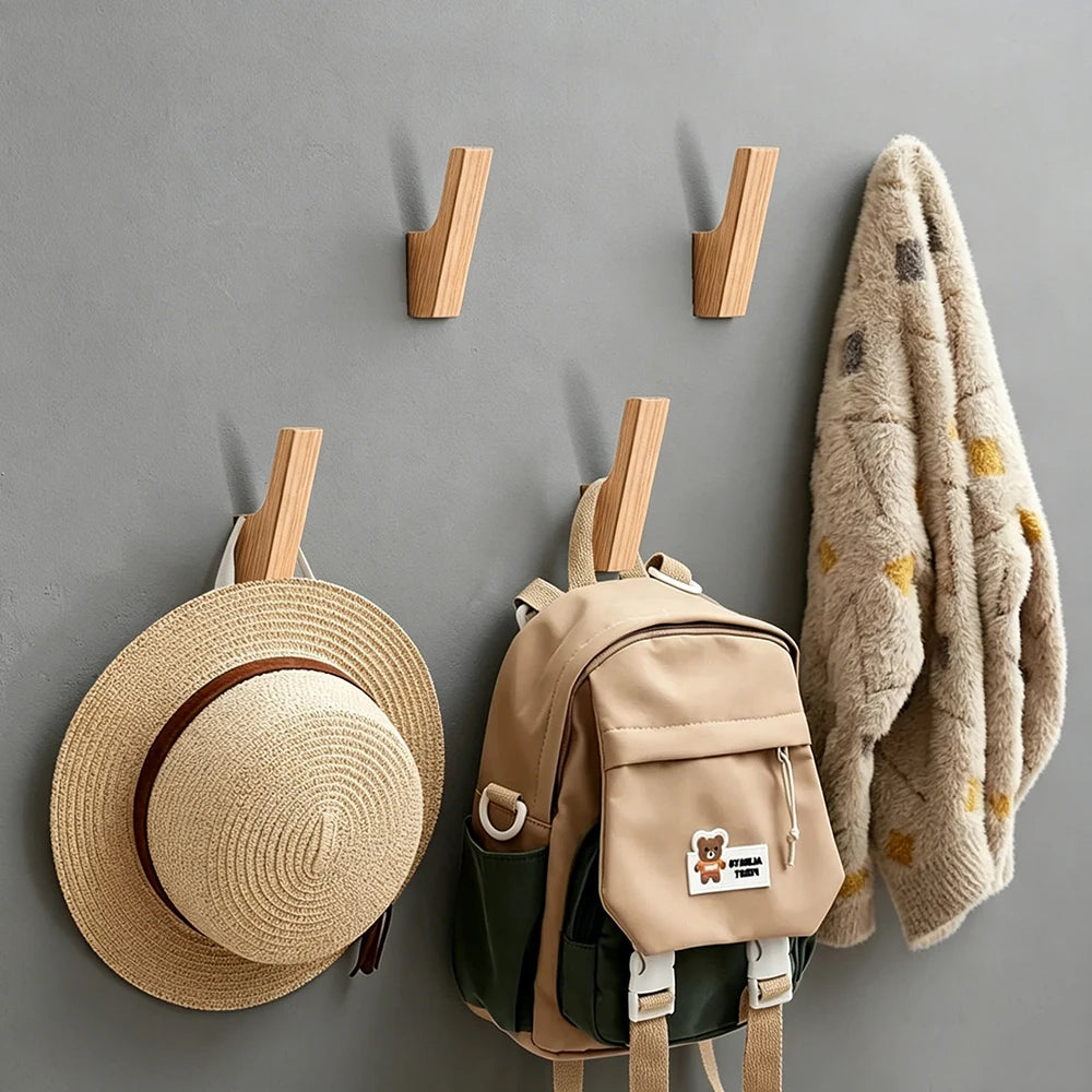 Crochets muraux — Bois naturel