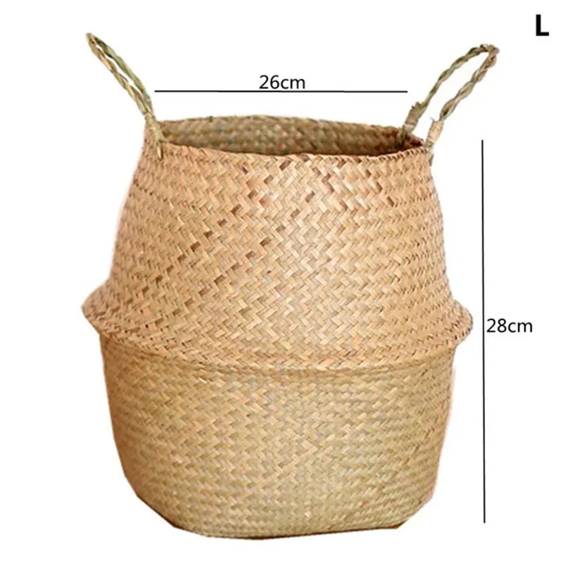 Panier cache-pot paille diamètre 23 cm
