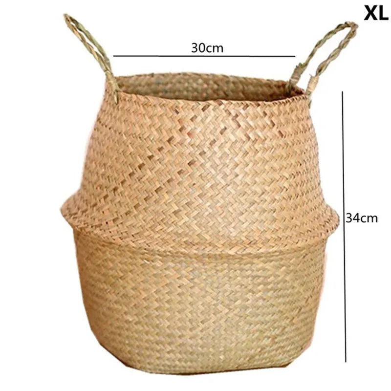Panier cache-pot paille diamètre 28 cm