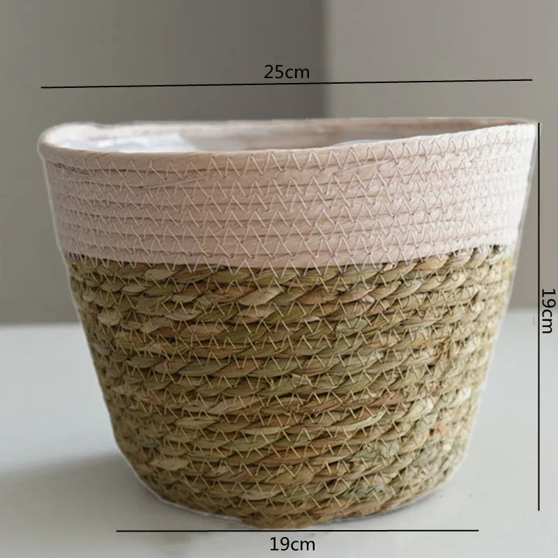 Panier cache-pot paille moyen format