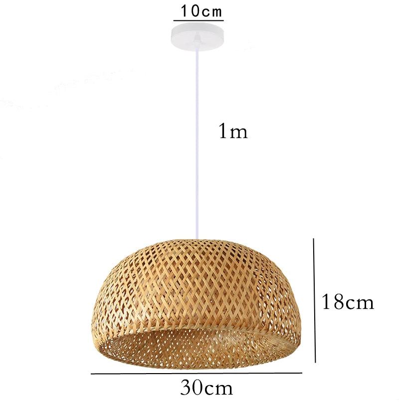 Suspension bambou dôme, gros plan sur le tressage