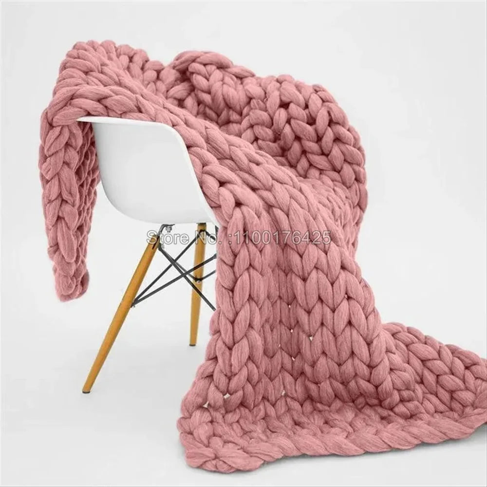 Couverture grosse maille coloris terracotta