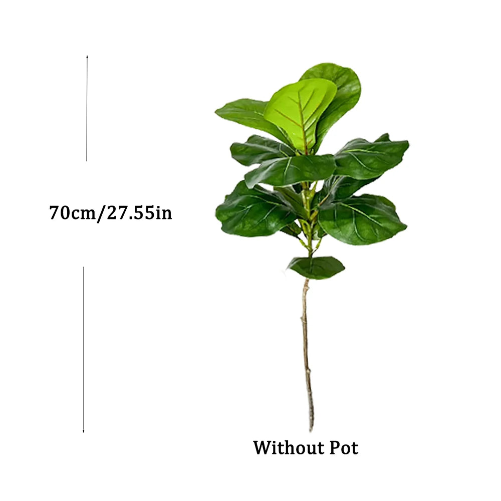 Ficus lyrata artificiel, gros plan sur les feuilles