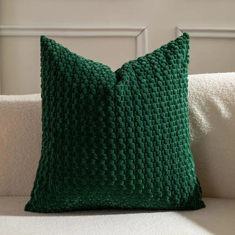 Housse coussin velours coloris bordeaux