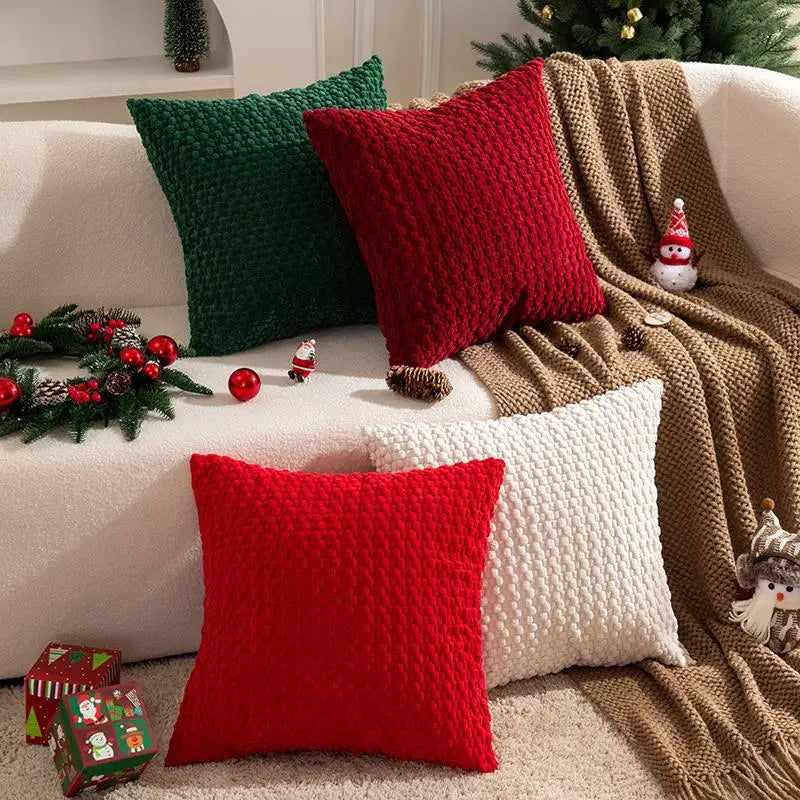 Housse coussin velours coloris noir