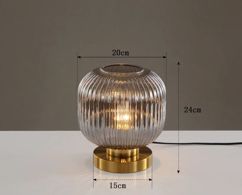 Lampe bureau verre soufflé, vue de dessus