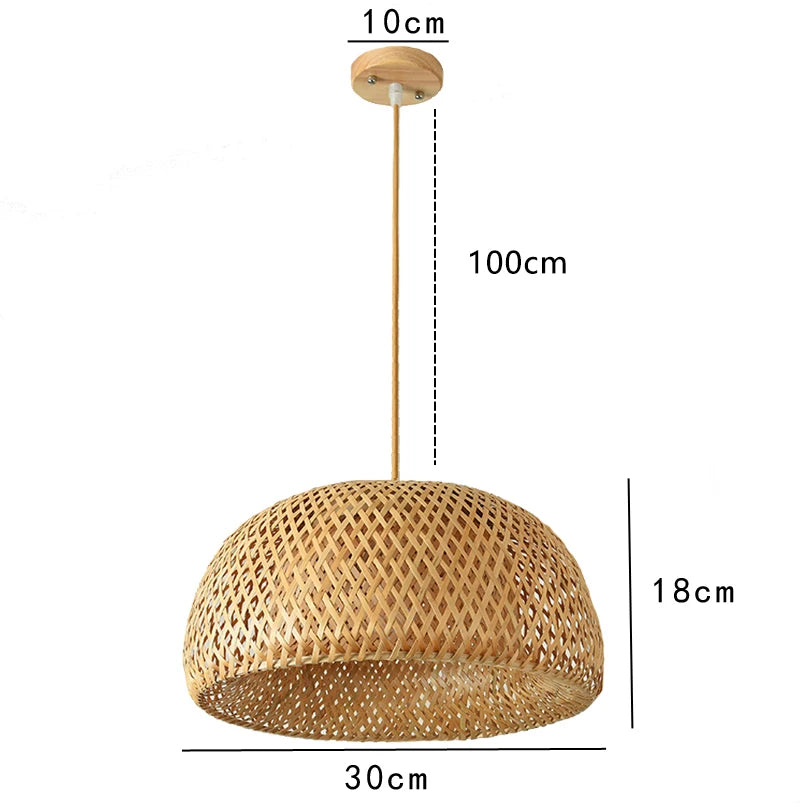 Suspension bambou dôme, schéma des dimensions
