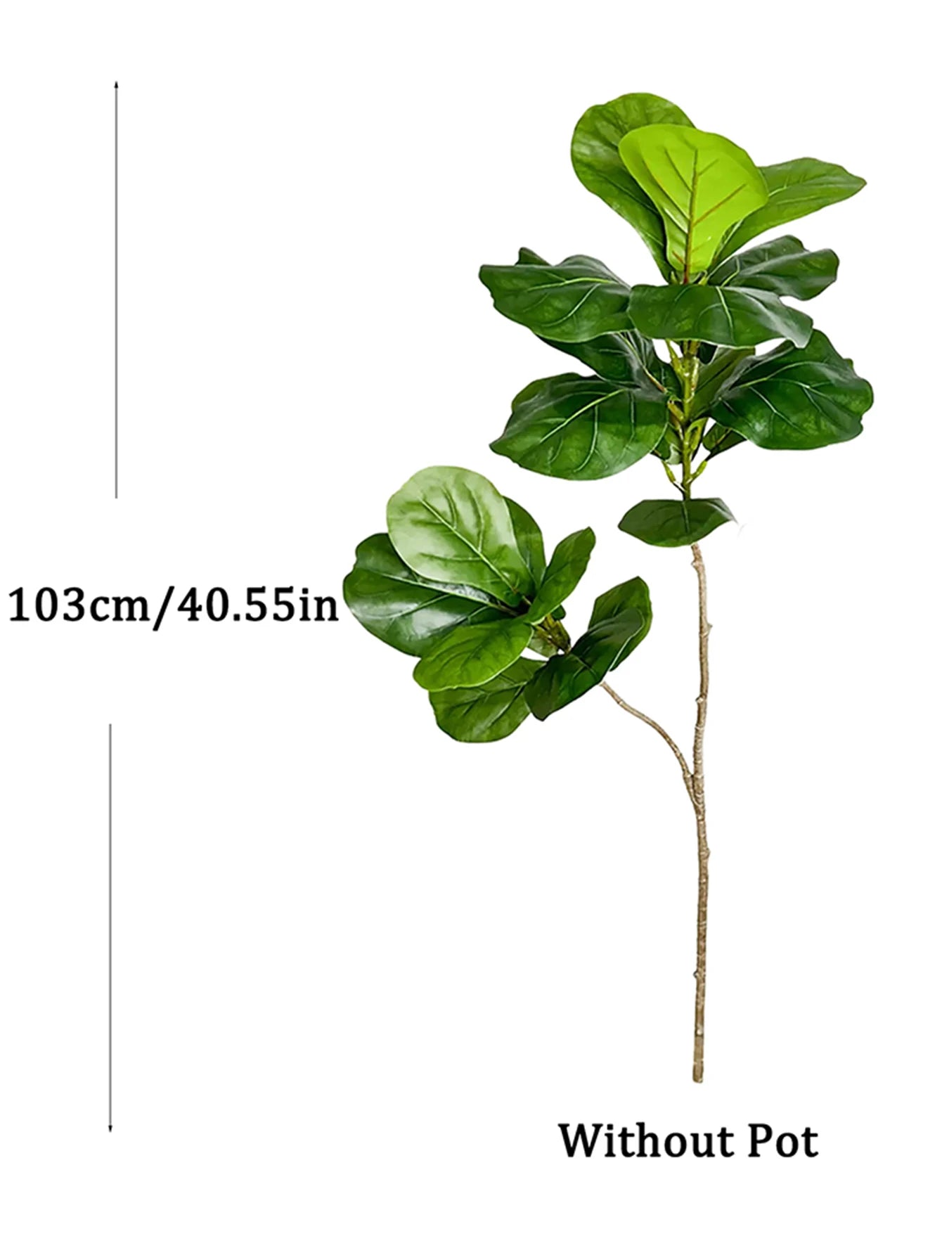 Ficus lyrata artificiel, vue de trois quarts