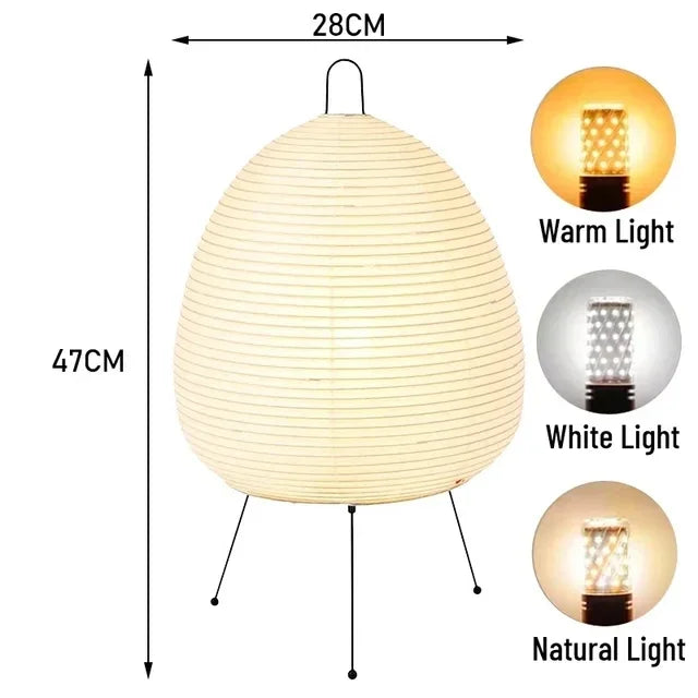 Lampadaire papier de riz, schéma des dimensions