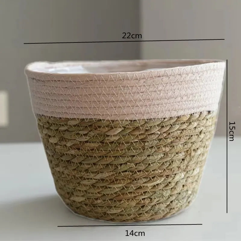 Panier cache-pot paille diamètre 30 cm