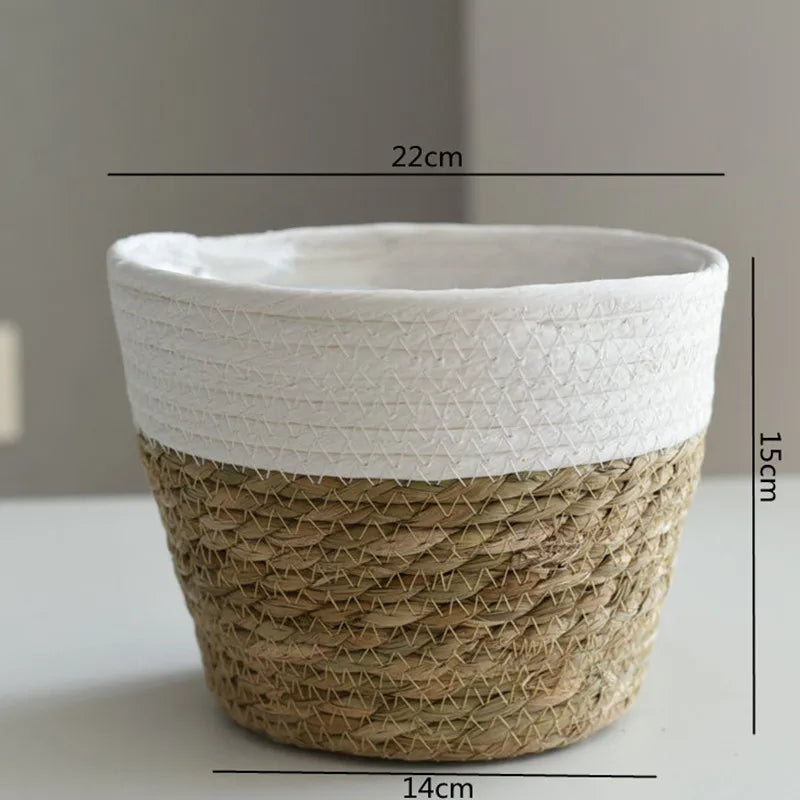 Panier cache-pot paille diamètre 12 cm
