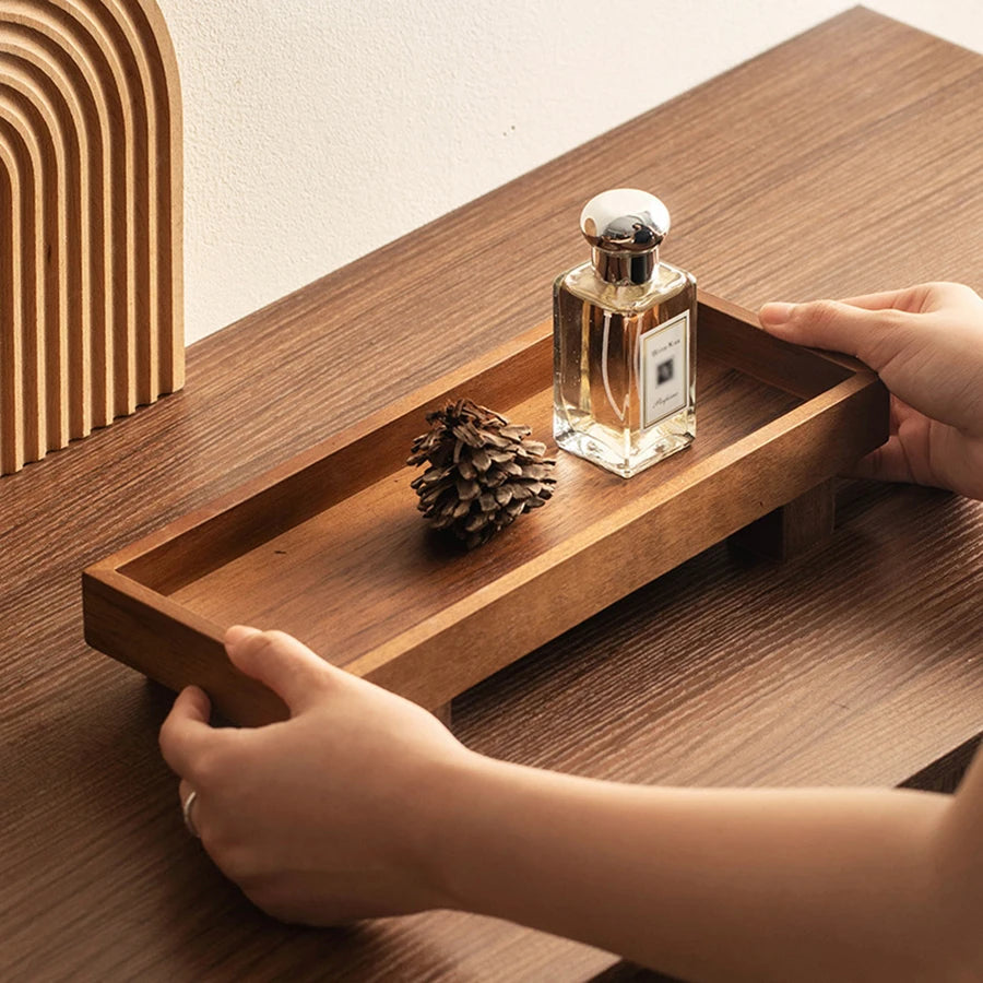 Plateau japonais en bois foncé, esprit Zen – HAVLY